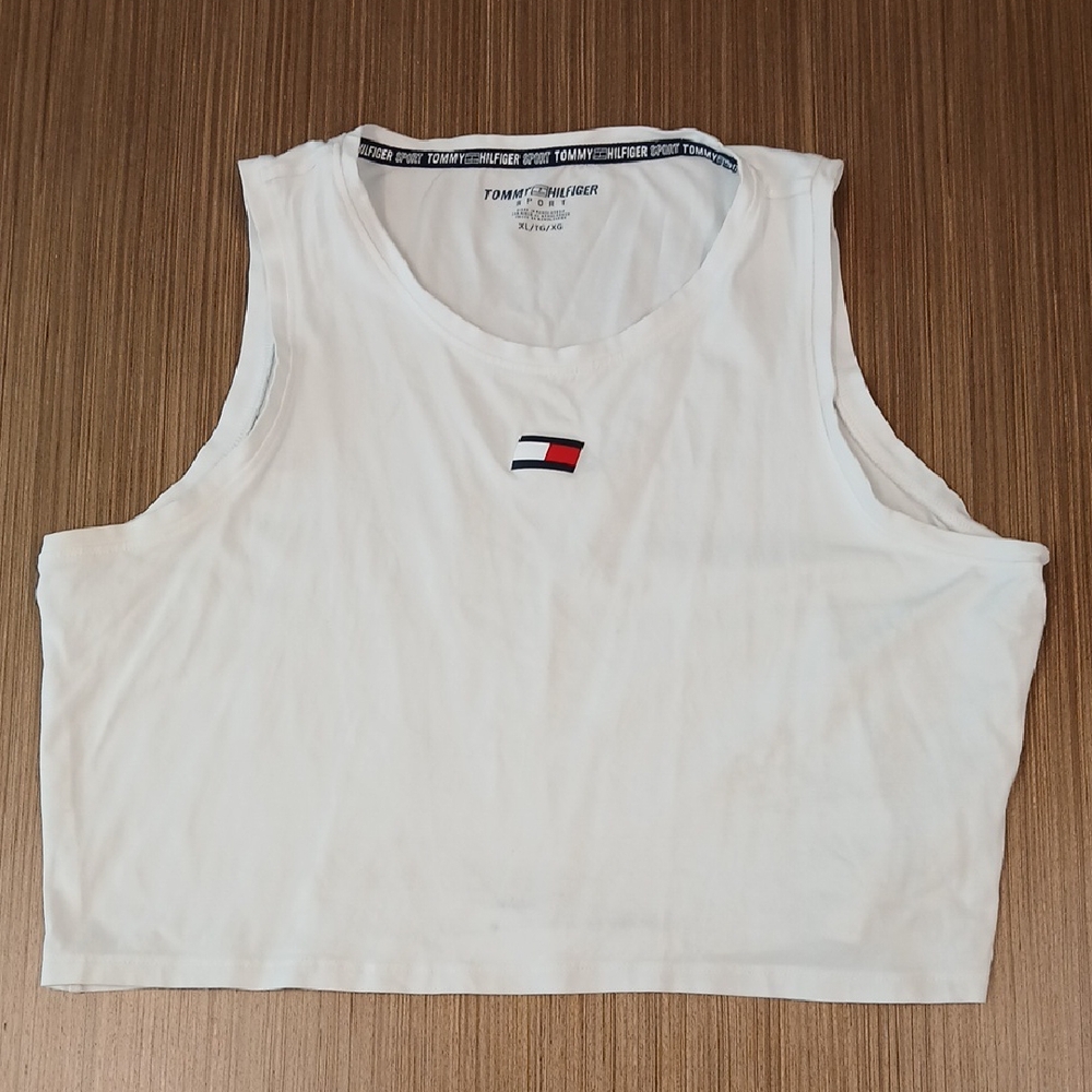 TOMMY HILFIGER SPORT Cropped Muscle Tee Shirt SZ XL